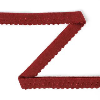 Elastisches Spitzen-Einfassband (Falzgummi) [12 mm] - bordeauxrot, 