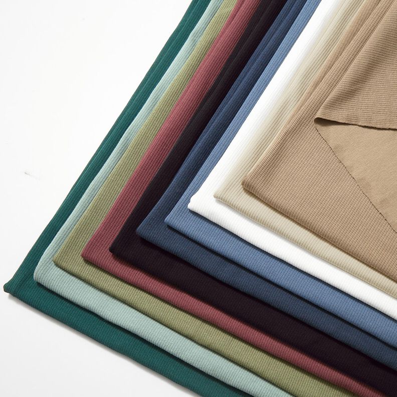 Rippenjersey feine 2-1-1-1 Rippen &ndash; taupe,  image number 5