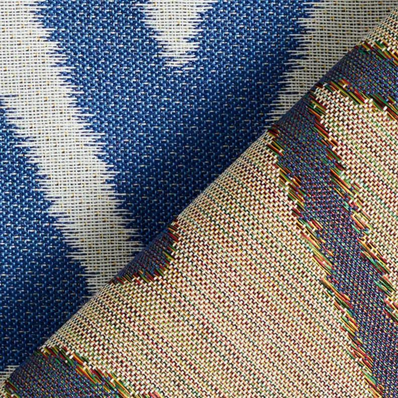 Outdoorstoff Jacquard Ikatmuster – blau,  image number 4