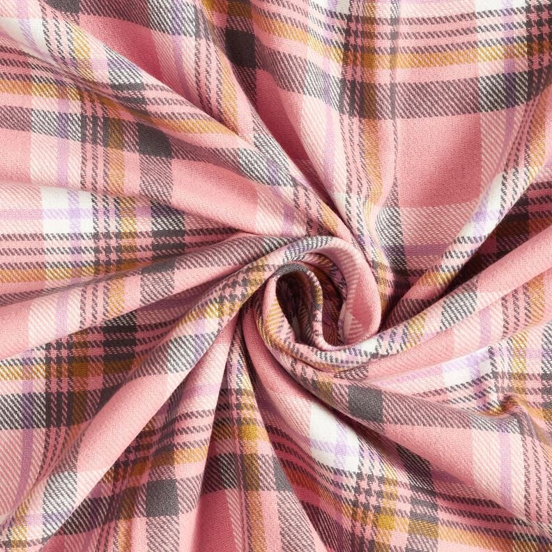 Baumwollflanell Karo – altrosa/altsilber, image number 3