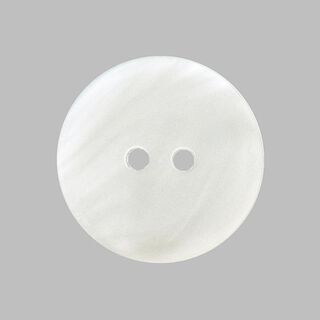 Kunststoffknopf Perlmutt Basic - weiss, 