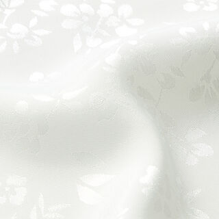 Satin Futterstoff Blumen – weiss, 