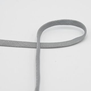 Flachkordel Hoodie Lurex [8 mm] – elefantengrau/silber metallic, 