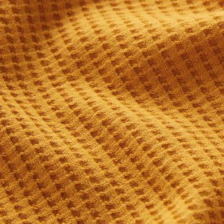 Baumwoll-Waffeljersey Uni – currygelb, 