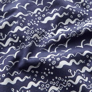 Baumwolljersey Wellengang | STENZO – marineblau/weiss, 