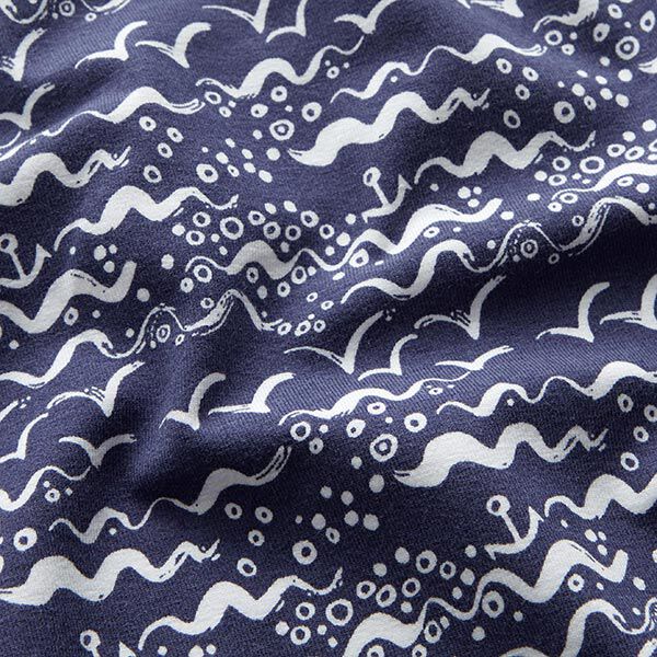 Baumwolljersey Wellengang | STENZO – marineblau/weiss, image number 2