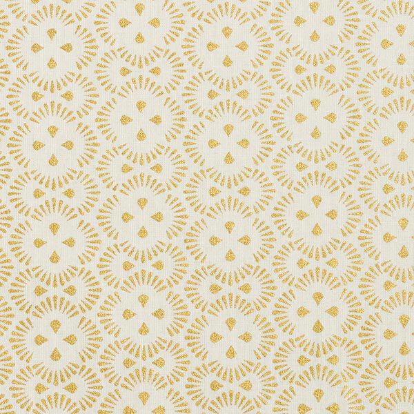 Baumwollstoff Popeline Eiskristalle – wollweiss/gold, image number 1