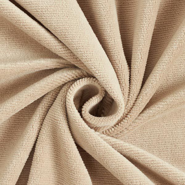 Jersey Cordsamt Querrips – sand | Reststück 100cm