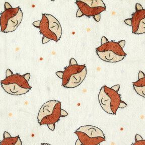 Kuschelfleece Doubleface freundliche Füchse – wollweiss/braun, 