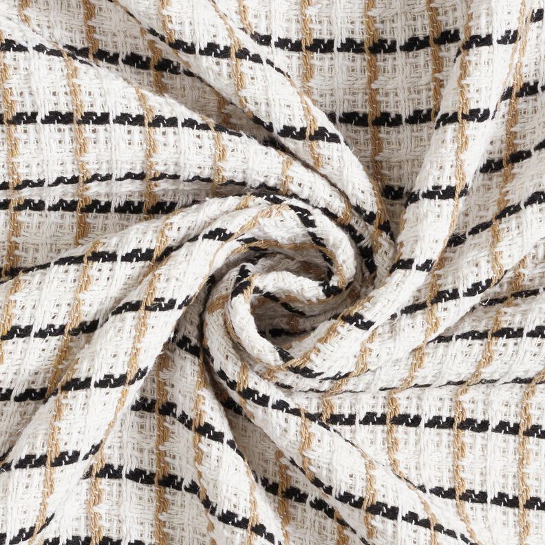 Grober Bouclé Karo – weiss/beige, image number 3