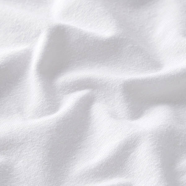 Jersey Baumwoll-Leinen-Mix uni – weiss | Reststück 100cm