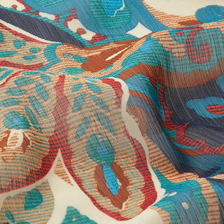 Crêpe Chiffon Paisley – blau, 