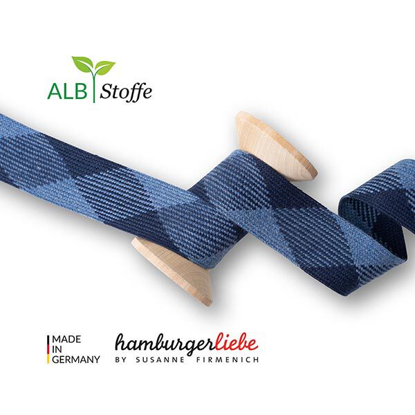 Bio Flechtkordel Twist Me Flat [ 35 mm ] | Albstoffe – marineblau,  image number 1