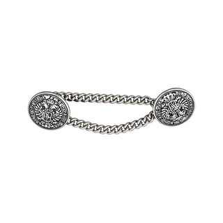 Metallknopf-Set mit Kette - silber metallic, 