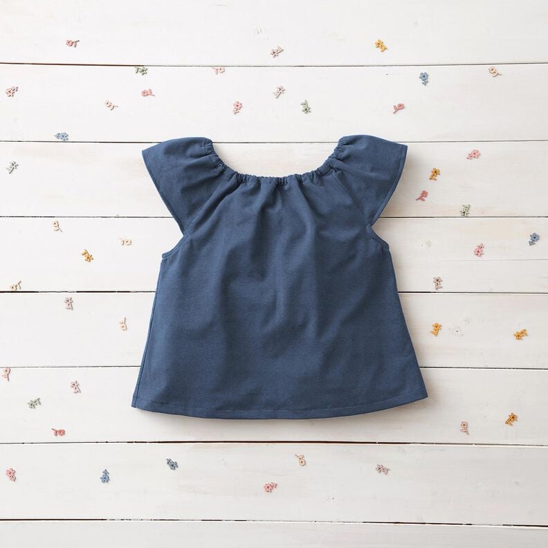 Baumwolljersey Medium Uni – jeansblau, image number 8