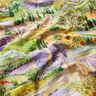 Dekostoff Halbpanama Lavendel Landschaft – grasgrün/lavendel,  thumbnail number 2