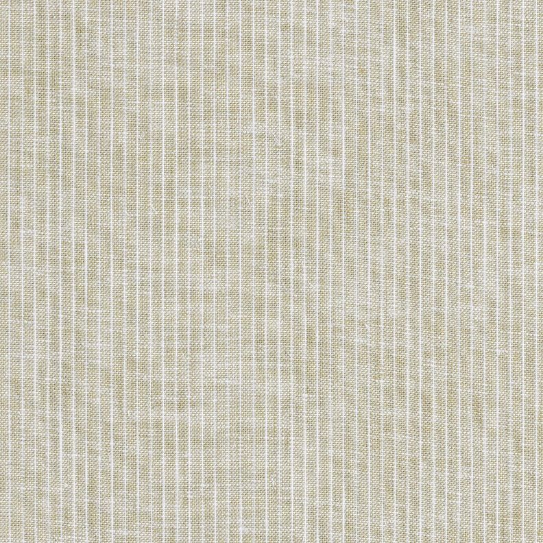 Leinen-Baumwoll-Mix schmale Streifen – dunkelbeige/weiss, image number 1