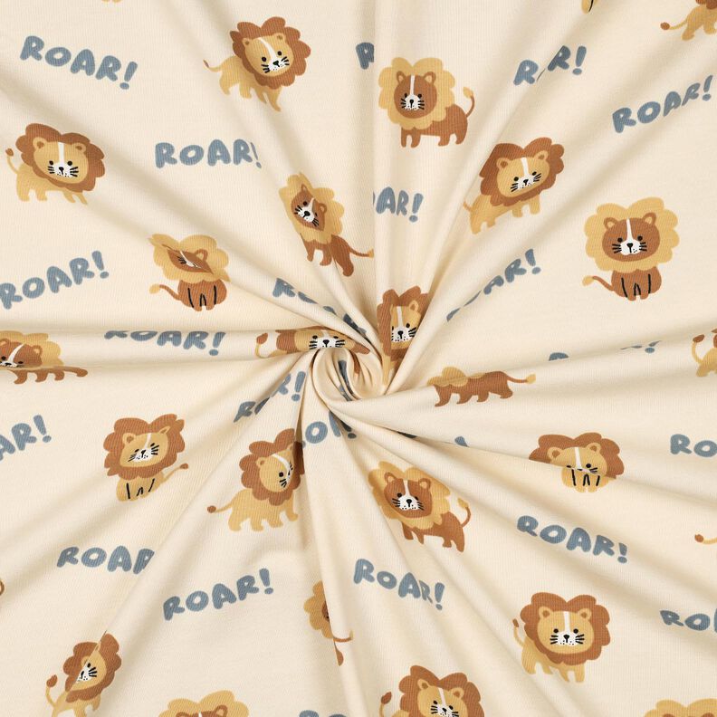 Baumwolljersey Löwe | Poppy Fabrics – hellbeige/rehbraun, image number 3