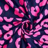 French Terry Sommersweat Jeanslook Neon Leo Print – nachtblau/neonpink,  thumbnail number 3