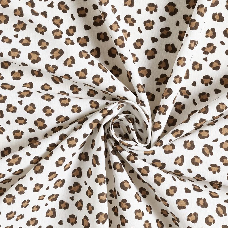 Baumwollpopeline Leoprint – elfenbein/rehbraun, image number 3