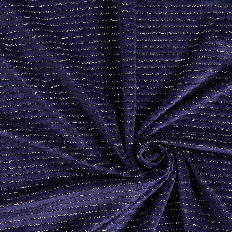 Nicki Stoff Glitzerstreifen – marineblau/silber metallic,  image number 3