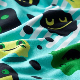 Sweatshirt angeraut Smiley-Monster | PETIT CITRON – helltürkis, 