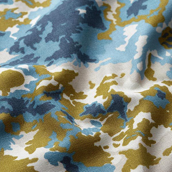 Dekostoff Canvas Camouflage – blau/beige, image number 2
