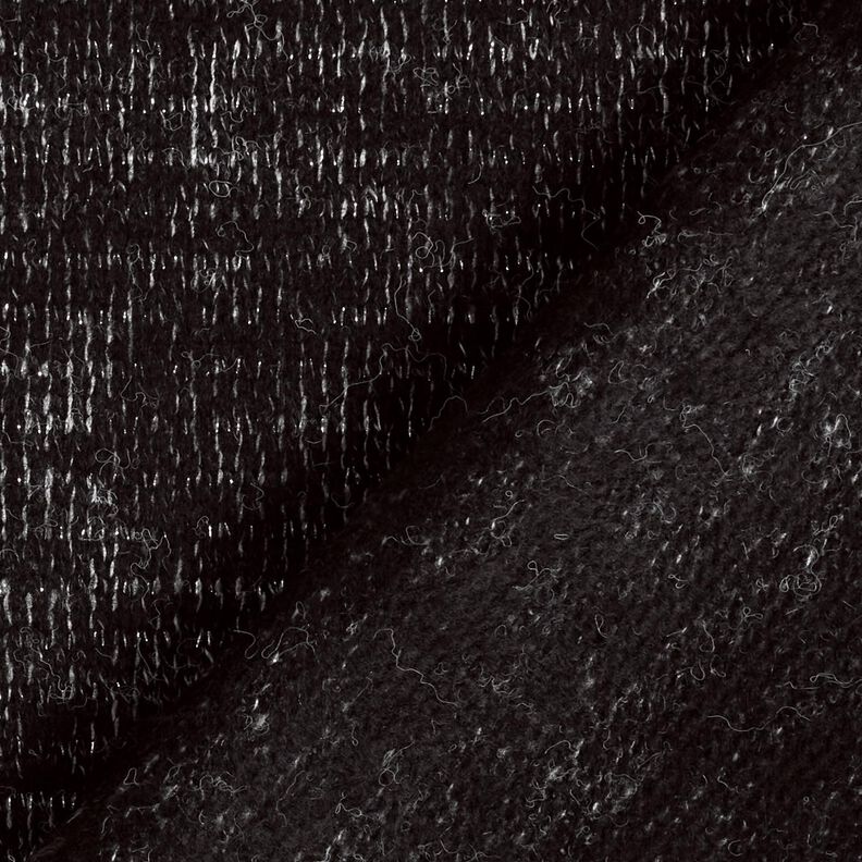 Strickstoff Woll-Mix Glitzer Melange – schwarz/silber metallic,  image number 5