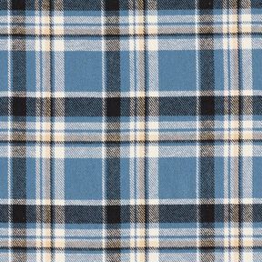 Baumwollflanell Karo – jeansblau/schwarz, 
