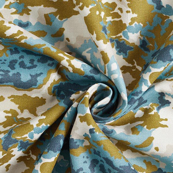 Dekostoff Canvas Camouflage – blau/beige, image number 3