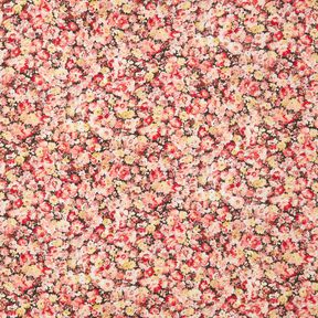 Viskosestoff Blumenwiese – rot/schwarz, 