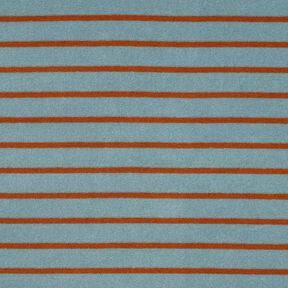 Frotteejersey Streifen | Poppy Fabrics – taubenblau/kupfer, 