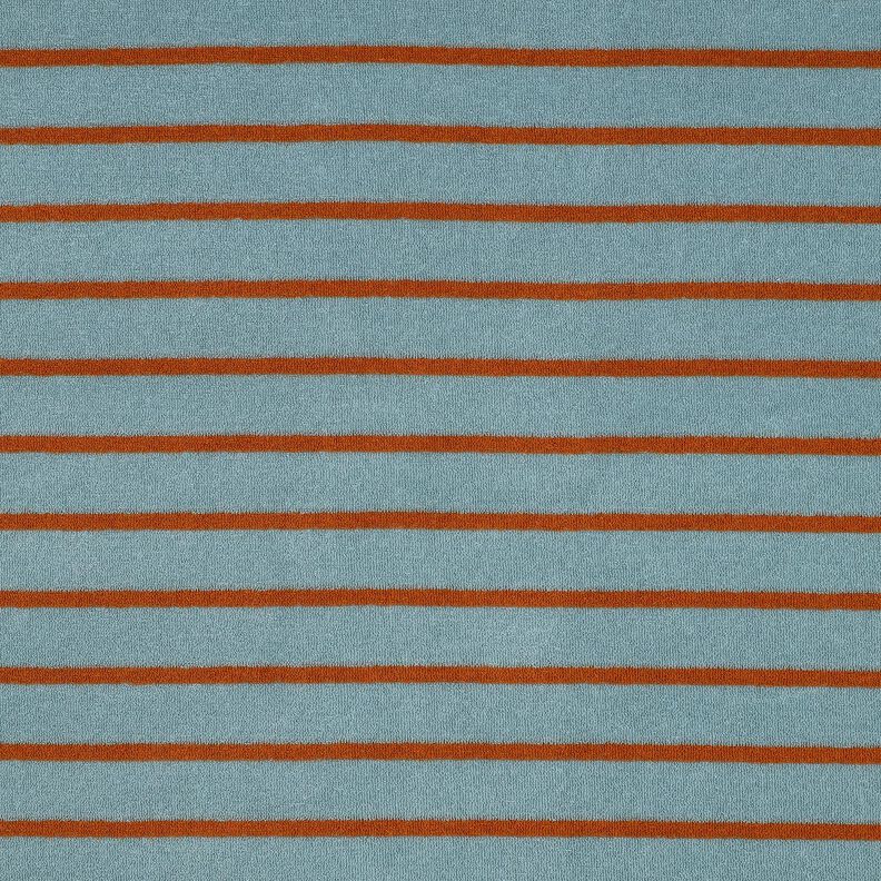 Frotteejersey Streifen | Poppy Fabrics – taubenblau/kupfer,  image number 1