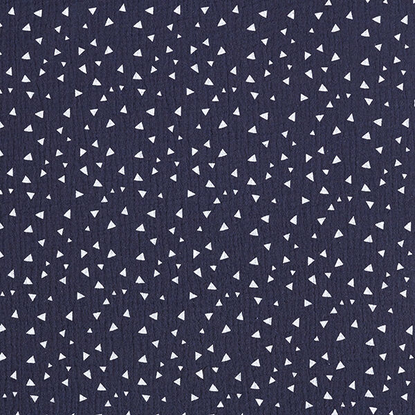 Musselin/ Doppel-Krinkel Gewebe Dreiecke – marineblau/weiss, image number 1
