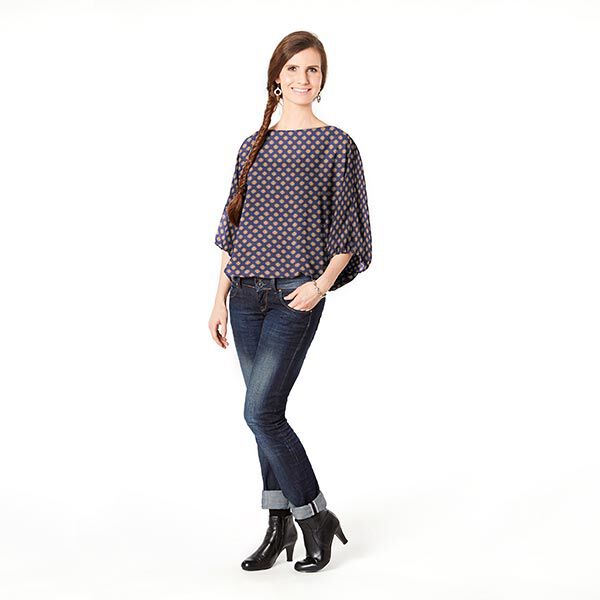 Chiffon Retroblumen – marineblau, image number 5