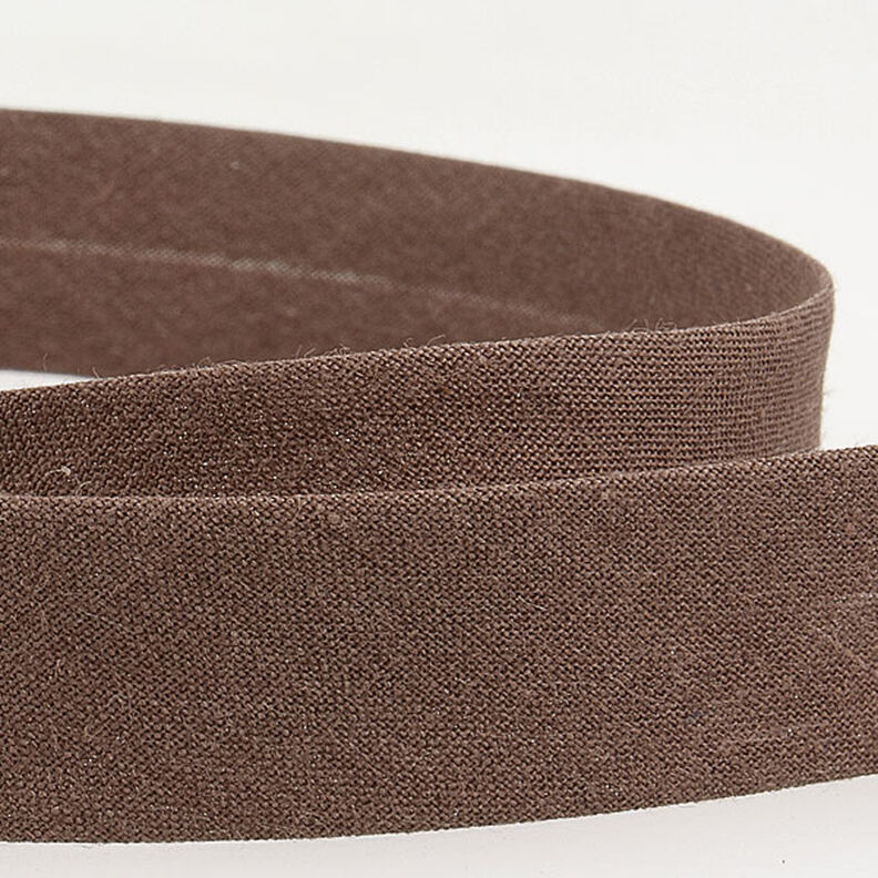 Schrägband Polycotton [20 mm] – dunkelbraun,  image number 2