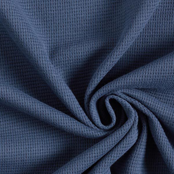 Mini Baumwoll-Waffeljersey Uni – jeansblau | Reststück 50cm