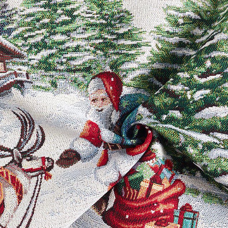 Dekopanel Gobelin Weihnachtsmann Lurex – wollweiss,  image number 3