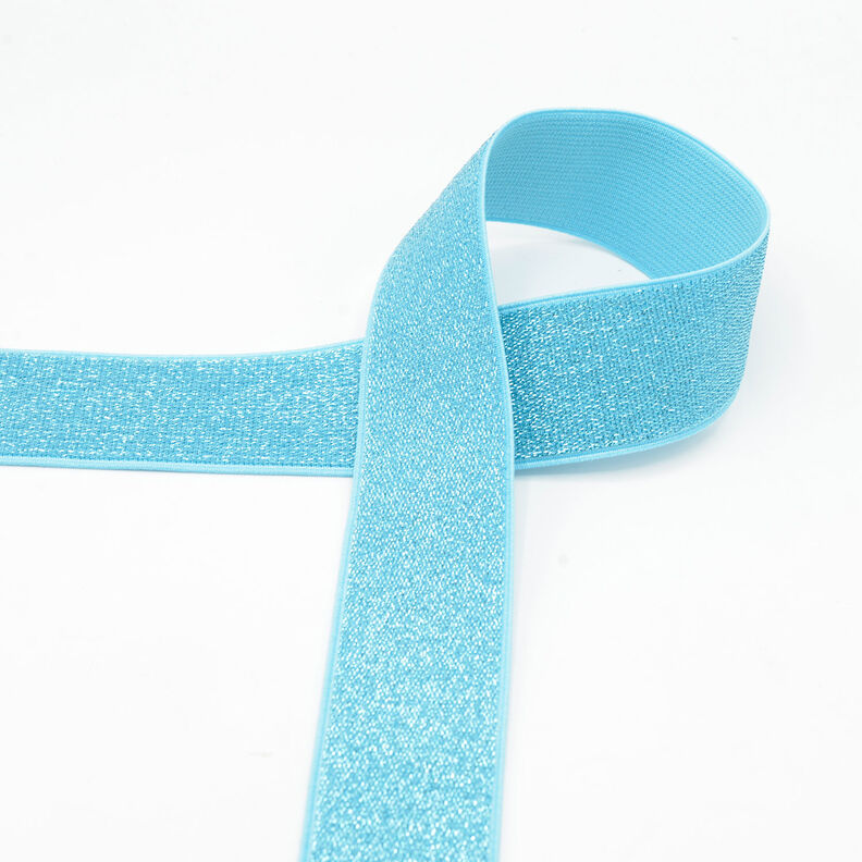 Elastikband Metallic [40 mm] – hellblau,  image number 1