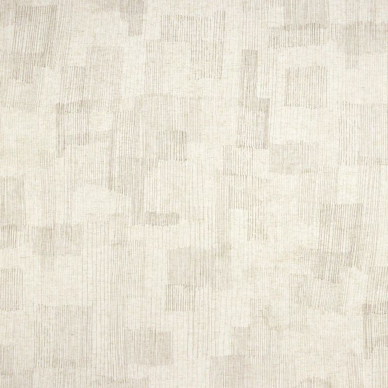 Gardinenstoff Leinen-Mix unregelmäßige Streifen  – dunkelbeige/natur,  image number 1