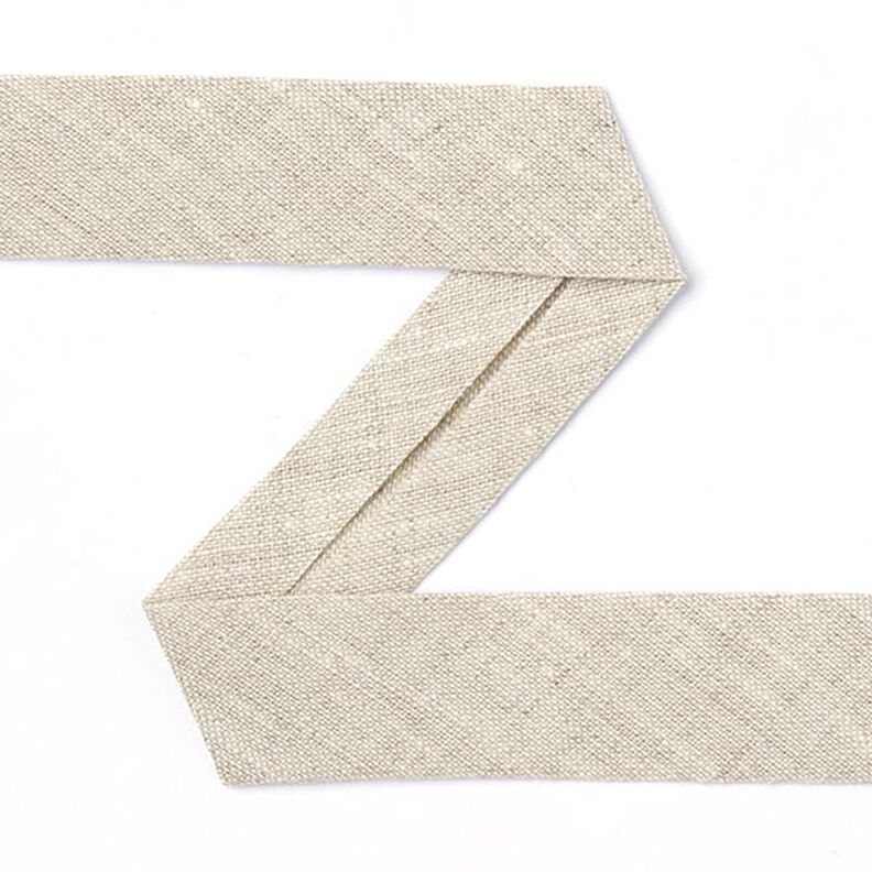 Schrägband Leinen [20 mm] - beige,  image number 1