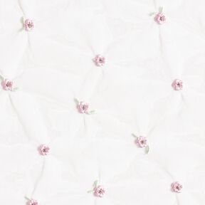 Softmesh gestickte Blümchen – weiss/rosé, 