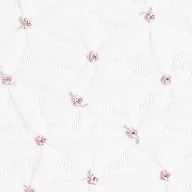 Softmesh gestickte Blümchen – weiss/rosé, image number 1