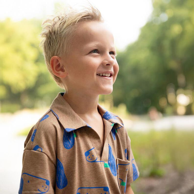 Baumwolljersey Hunde | Poppy Fabrics – taubenblau/schwarz,  image number 5