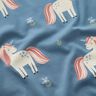 Baumwolljersey süsse Glitzer-Einhörner – blaugrau,  thumbnail number 2