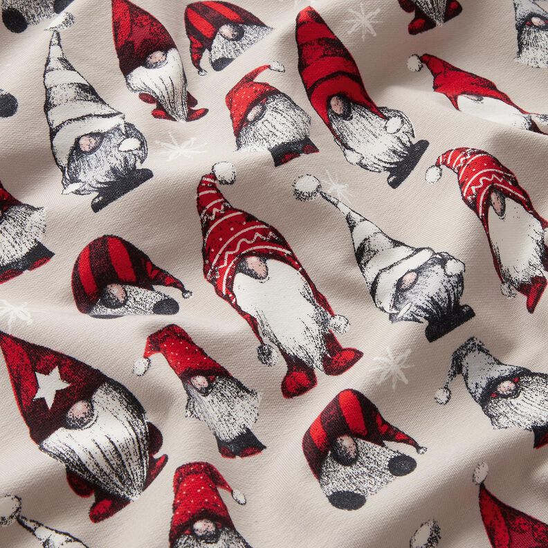 French Terry Sommersweat Weihnachtswichtel – helltaupe, image number 2