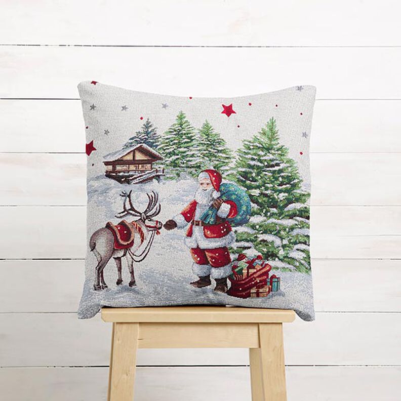 Dekopanel Gobelin Weihnachtsmann Lurex – wollweiss,  image number 5