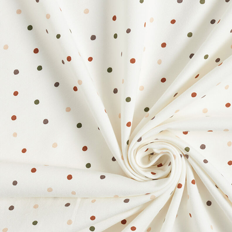 Baumwolljersey bunte Punkte – wollweiss,  image number 3