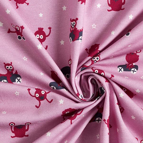 Baumwolljersey Monsterspielplatz | PETIT CITRON – rosa/beere, image number 3