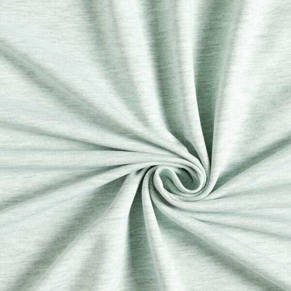 French Terry Fein Melange – mint/grau | Reststück 100cm